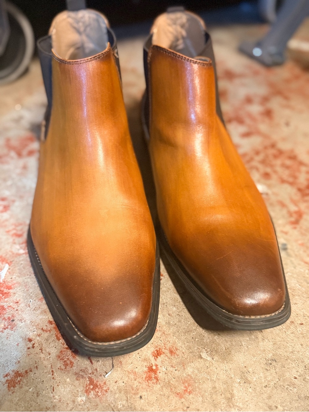 La Milano Men’s Size 13 Cognac Brown Chelsea Ankle Boots Dress Shoes